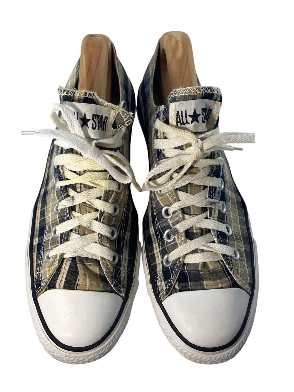 Converse Chuck Taylor All Star Plaid Low Top Sneakers Brown Tan Indie Men's 11
